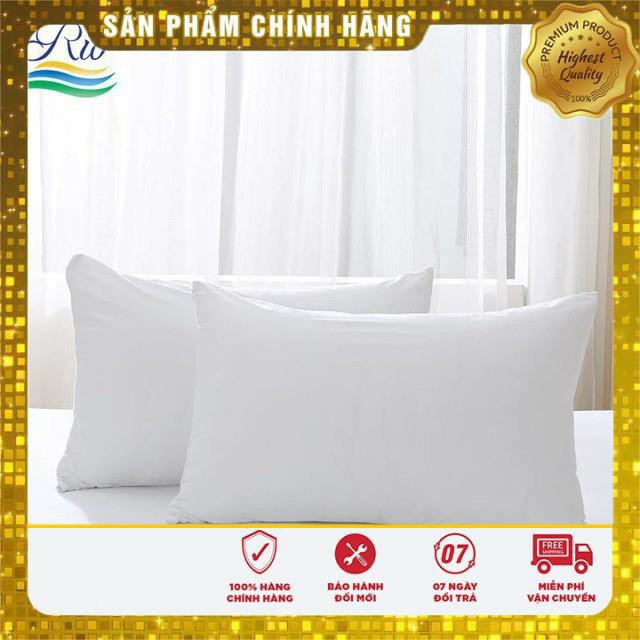 Vỏ gối nằm trắng trơn Riotex 40x60, 50x70cm