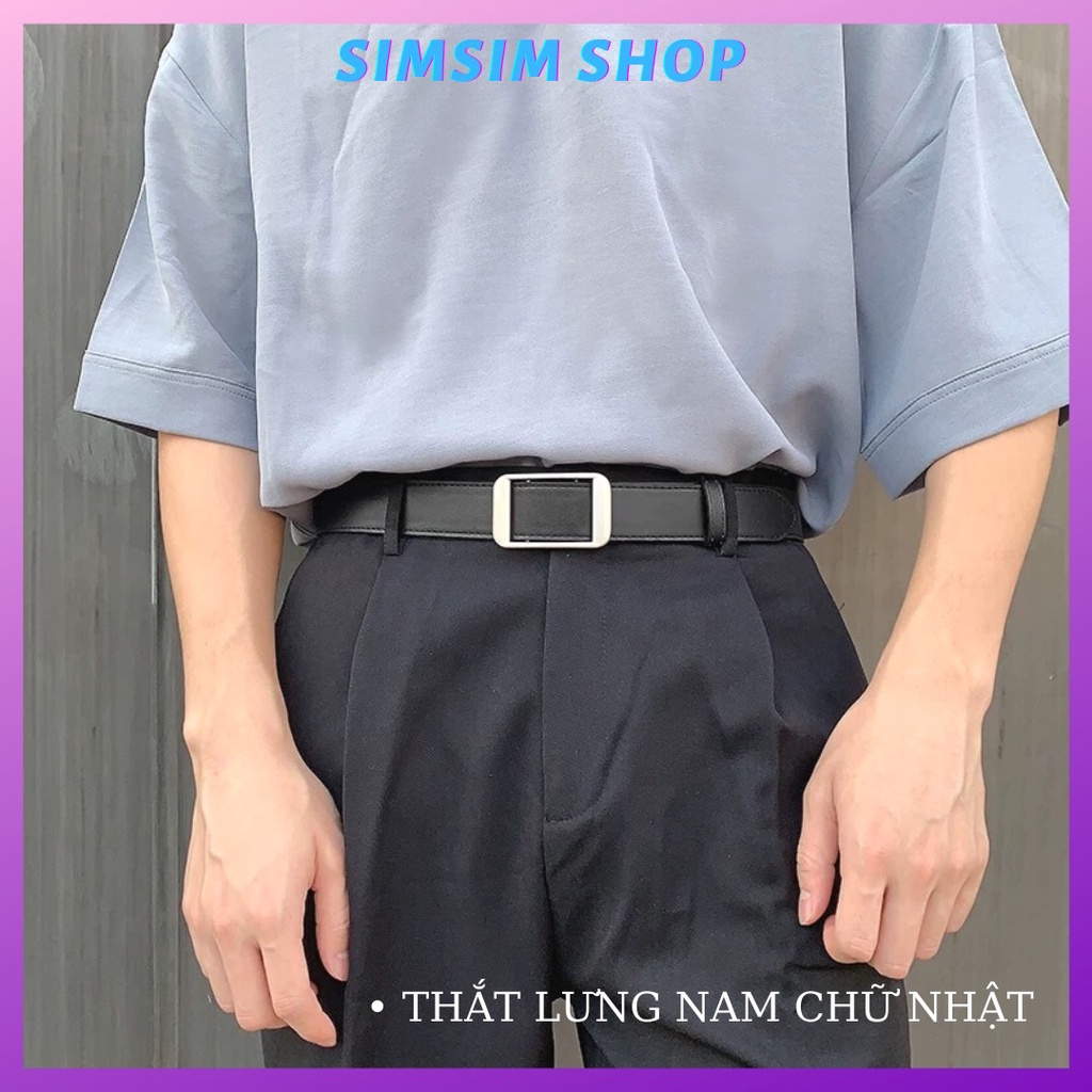 Thắt Lưng Nam Nữ Luồng Chữ Nhật bản 3.3cm 2.3cm TLN016 - Dây nịt Nam nữ không ko lỗ tiện lợi Sim Sim Shop