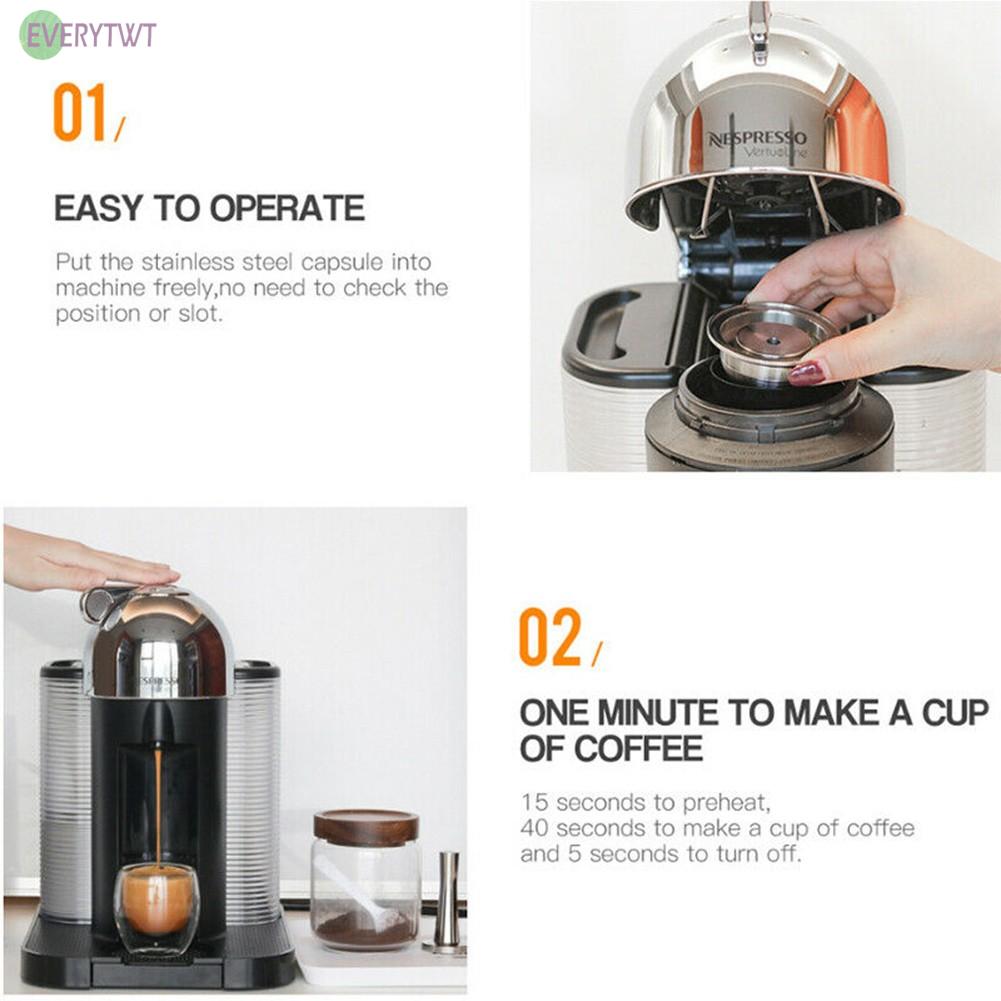 For Nespresso Vertuo Stainless Steel Reusable Refillable Coffee Filter Capsules