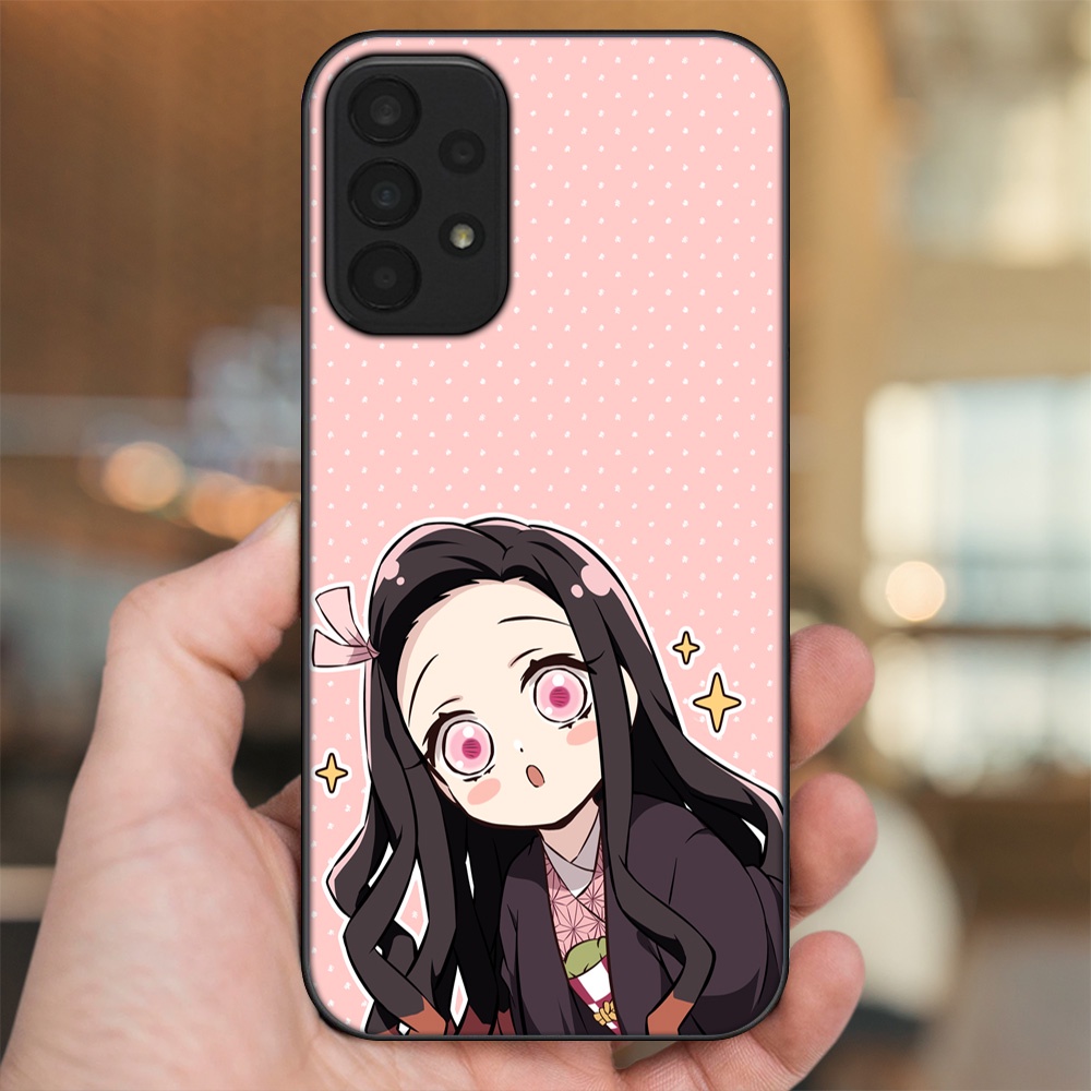 Ốp lưng Samsung A23 viền đen in hình Nezuko Kimetsu no Yaiba