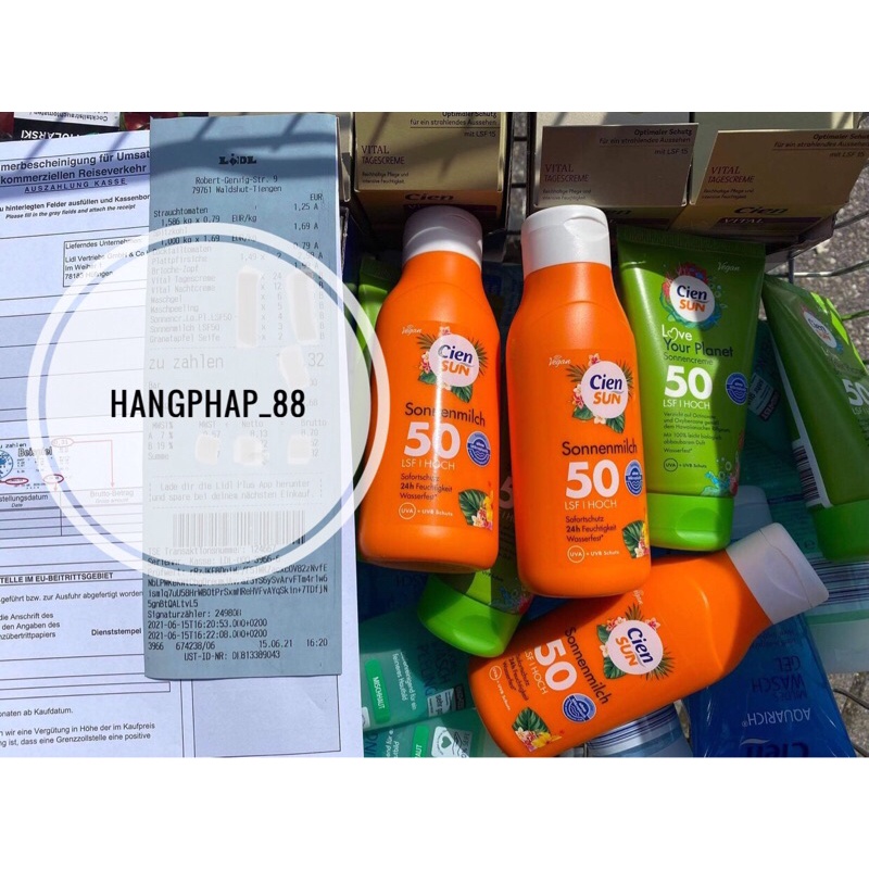 Kem chống nắng body Cien chai 250ml Bản Đức
