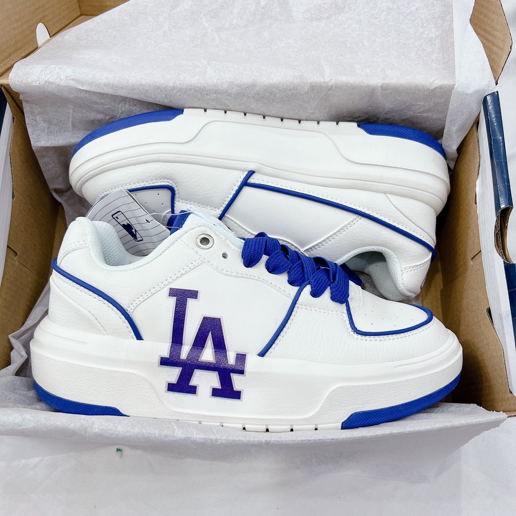 Giày MLB chunky liner cổ thấp NY kẻ đen, LA Xanh, chữ B đỏ, B nâu, Giày MLB chunky low Tặng FullBox