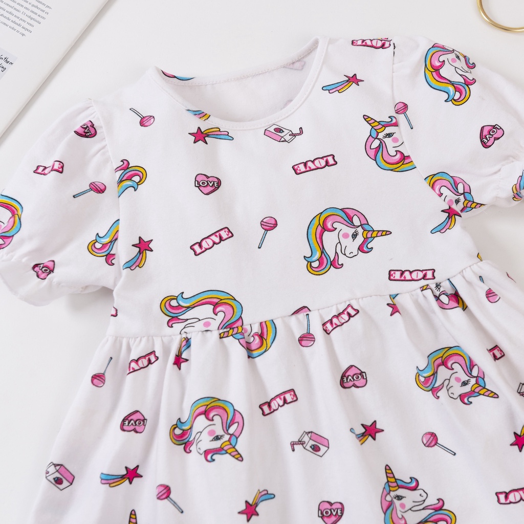 Váy cho bé gái, đầm công chúa dáng xòe ngựa pony, cotton size 9-26kg  - Cherry Baby