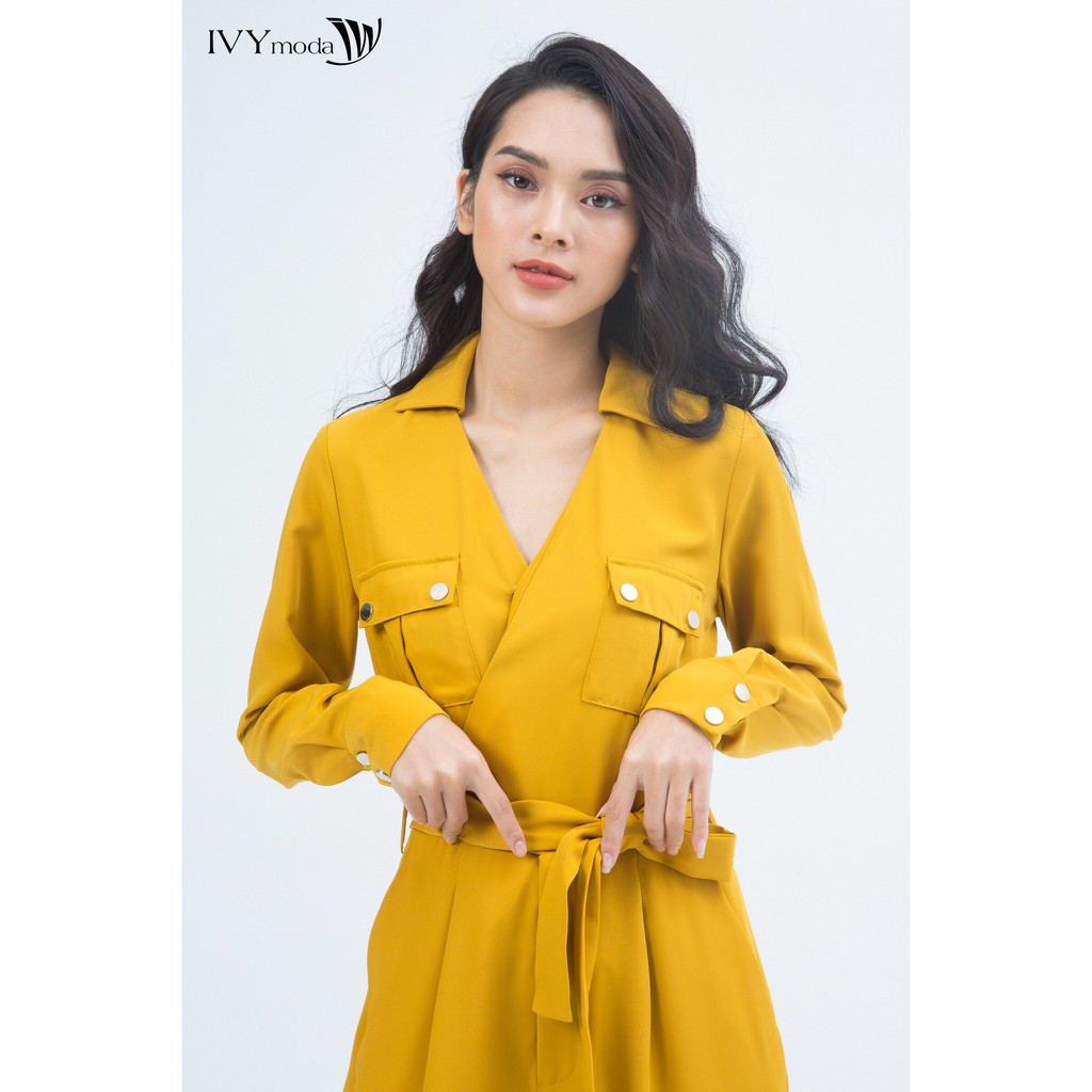 Áo liền quần nữ kèm thắt lưng IVY moda MS 18B7645