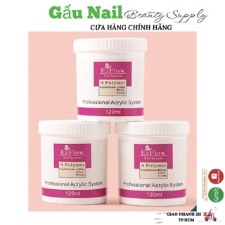Bột Đắp Móng Ezflow chính hãng siêu mịn- siêu dẻo- không vón cục - 3 màu white, pink, clear (120ml)