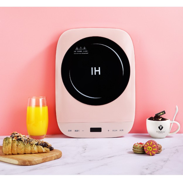 bếp điện từ mini cảm ứng thông minh 1800W màu pastel cực yêu (hàng order)