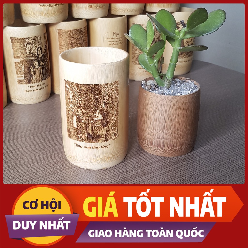 KHẮC HÌNH ẢNH THEO YÊU CẦU - Ly Tre Quà Tặng 330ml