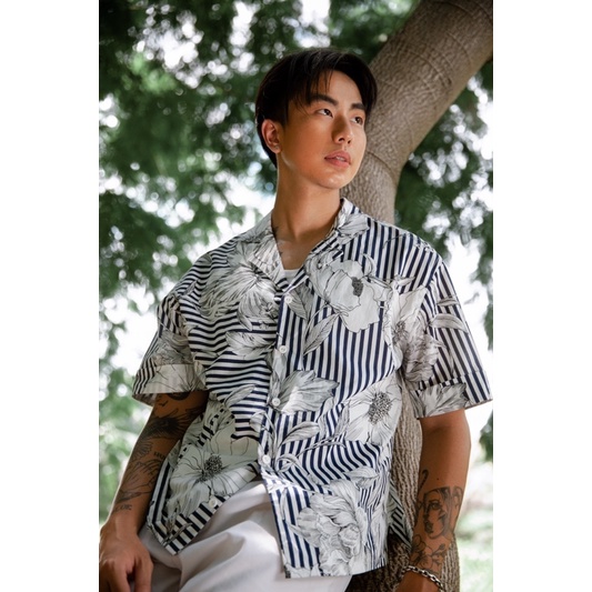 FLORAL STRIPE SHIRT
