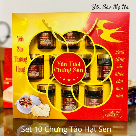 Set Quà Tặng 10 Hũ Yến Sào Hoàng Việt Chưng Sẵn