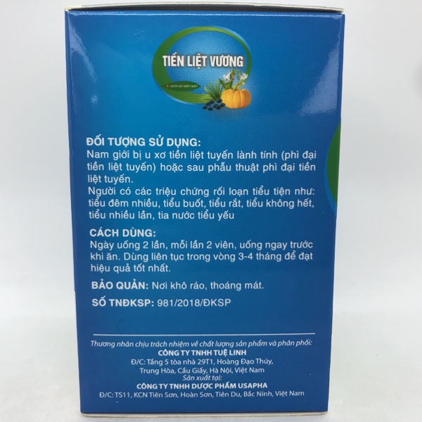 ✅Tiền liệt vương Tuệ Linh [Chính hãng] - Giảm tiểu đêm, hỗ trợ giảm phì đại tuyến tiền liệt - Hộp 60 viên