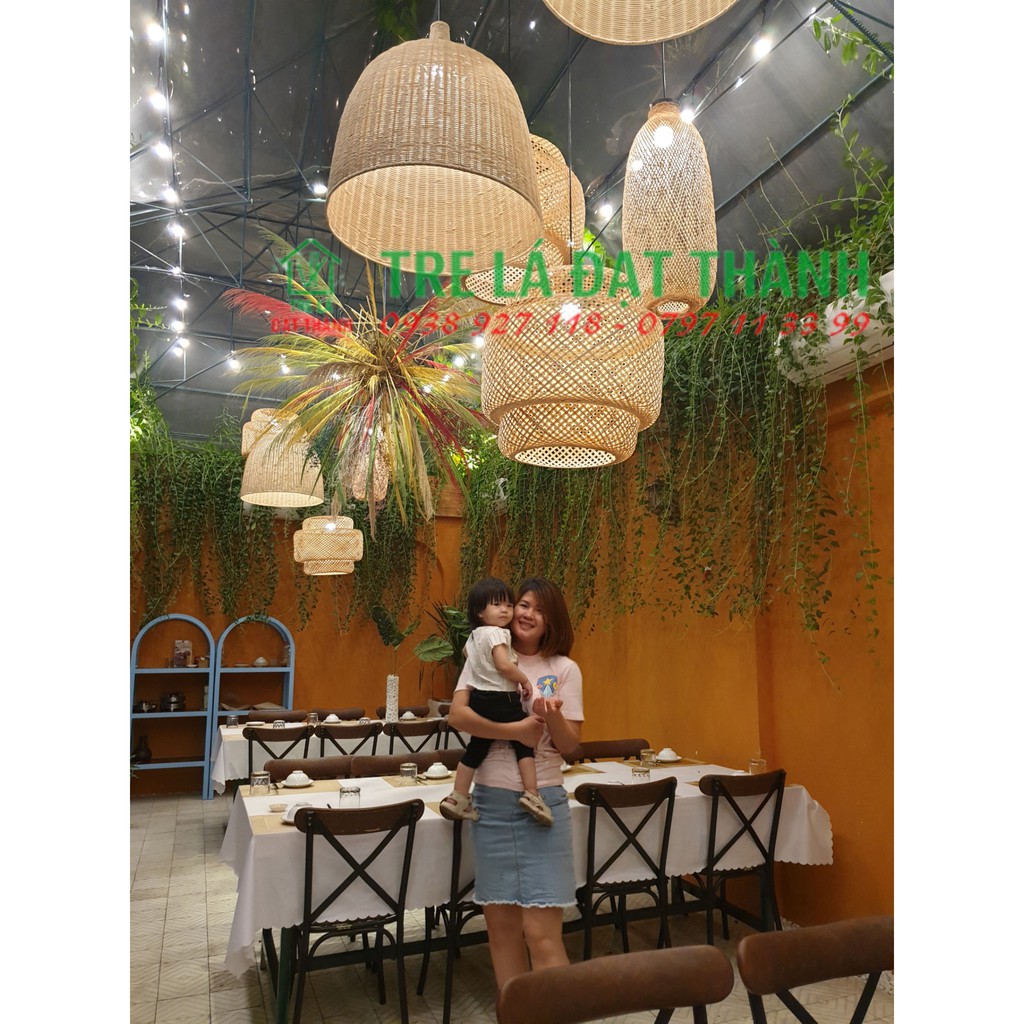 Đèn tre, lồng mây tre đèn trụ - Hàng xuất khẩu loại đẹp