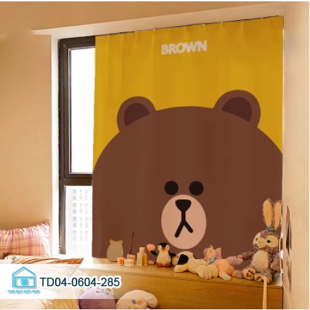 Rèm cửa sổ chống nắng tiện lợi Tín Phát Decor, rèm cửa dán tường dể giặt bst Gấu cute