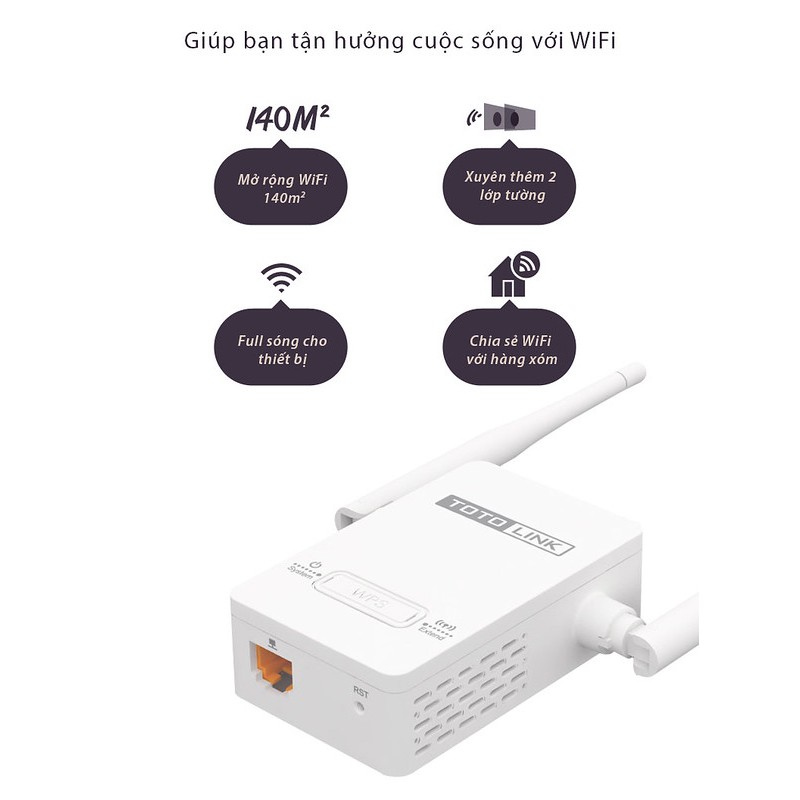 THIẾT BỊ KÍCH SÓNG WIFI, KHUẾCH ĐẠI WIFI TOTO LINK EX200 | BigBuy360 - bigbuy360.vn