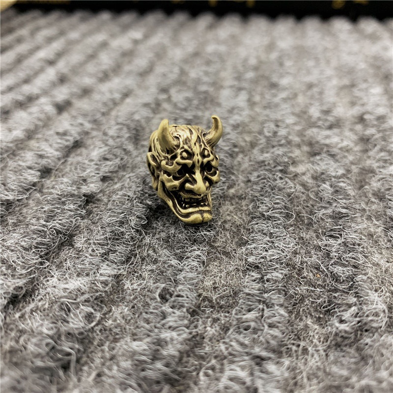 Mặt Dây Chuyền/Móc Chìa Khóa Bằng Đồng Thau Hình Mặt Nạ Ma Nhật Bản DIY