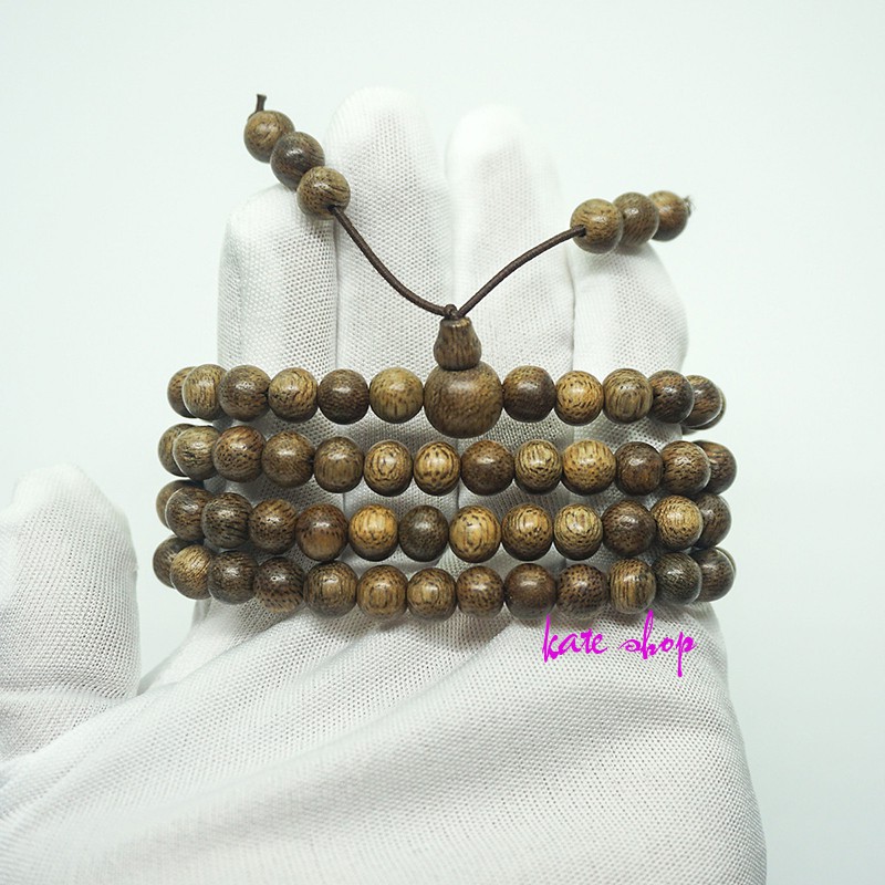 ( Tặng Lá Bồ đề ) Vòng Tay Trầm Hương Chuỗi Tràng Hạt 108 Trầm Tốc Lào Tự Nhiên 6/7/8mm ( G1022A, G1022A1, G1022B )