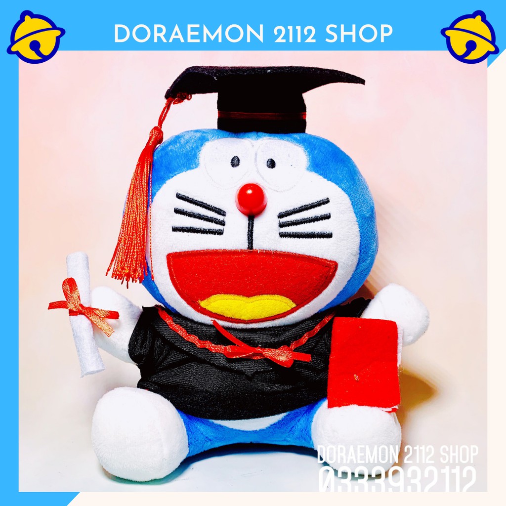 Gấu bông tốt nghiệp Doraemon cao 22cm