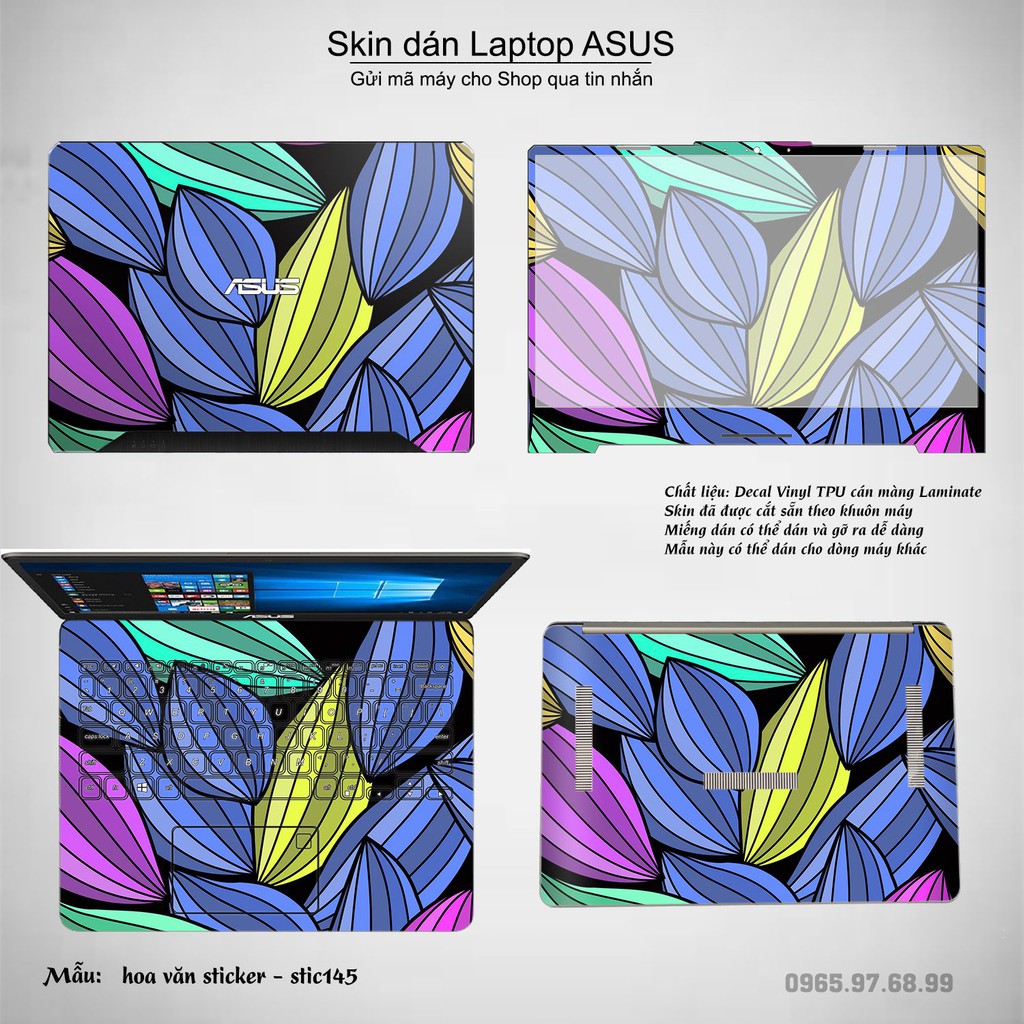 Skin dán Laptop Asus in hình Hoa văn sticker _nhiều mẫu 24 (inbox mã máy cho Shop)