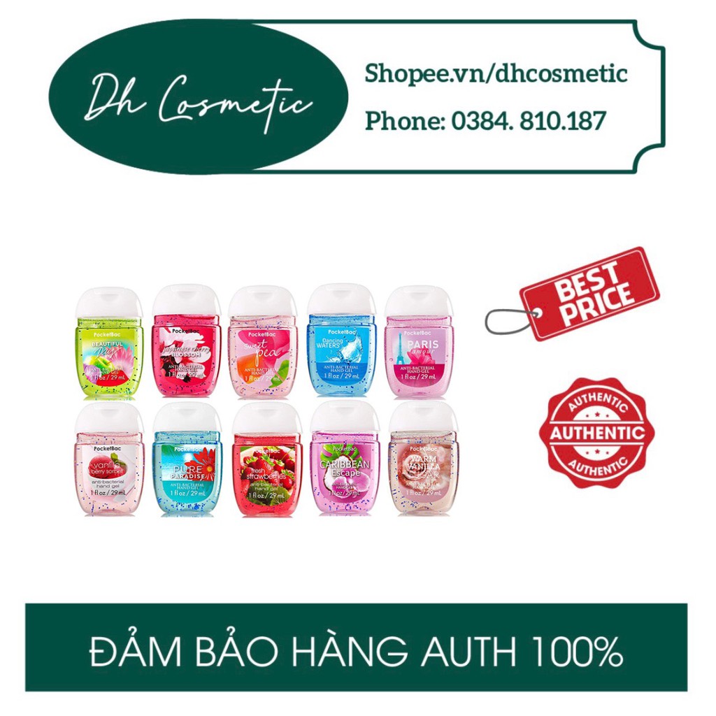 Gel rửa tay khô Bath and Body Works 29ml (giao mùi ngẫu nhiên)