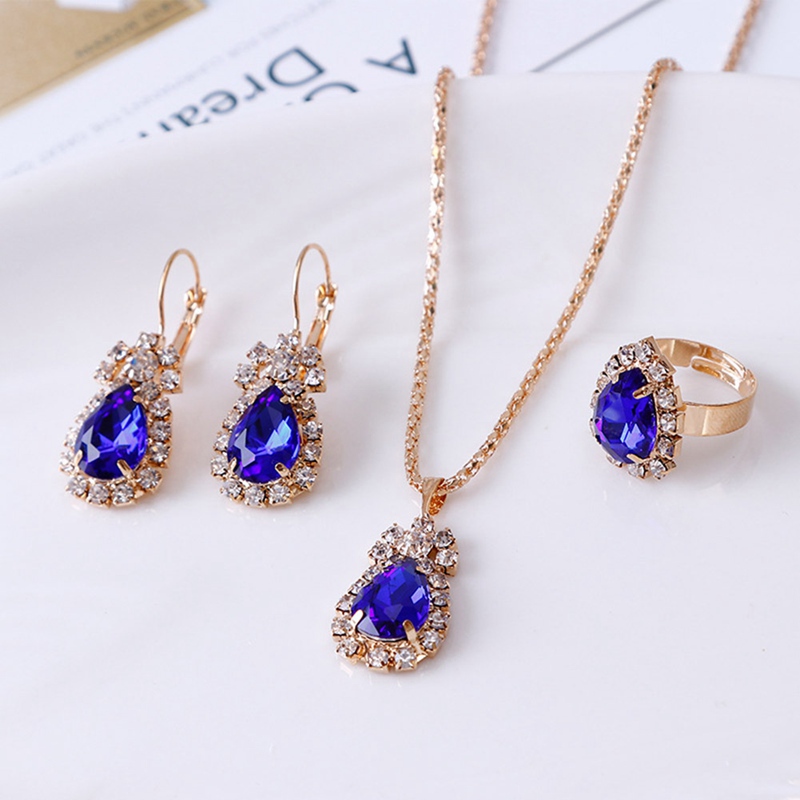 Bộ Trang Sức Mạ Vàng 18k Đính Đá Sang Trọng