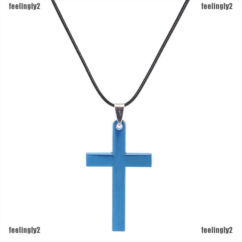 Chuỗi vòng cổ chữ thập màu đen bóng