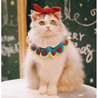 SET NƠ  VÀ YẾM BẠCH TUYẾT handmade cho PET chó, mèo,. thỏ, chuột ú....