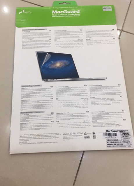 Bộ dán 3 trong 1 Macguard JCPAl cho Macbook pro 15 thường. (2014)