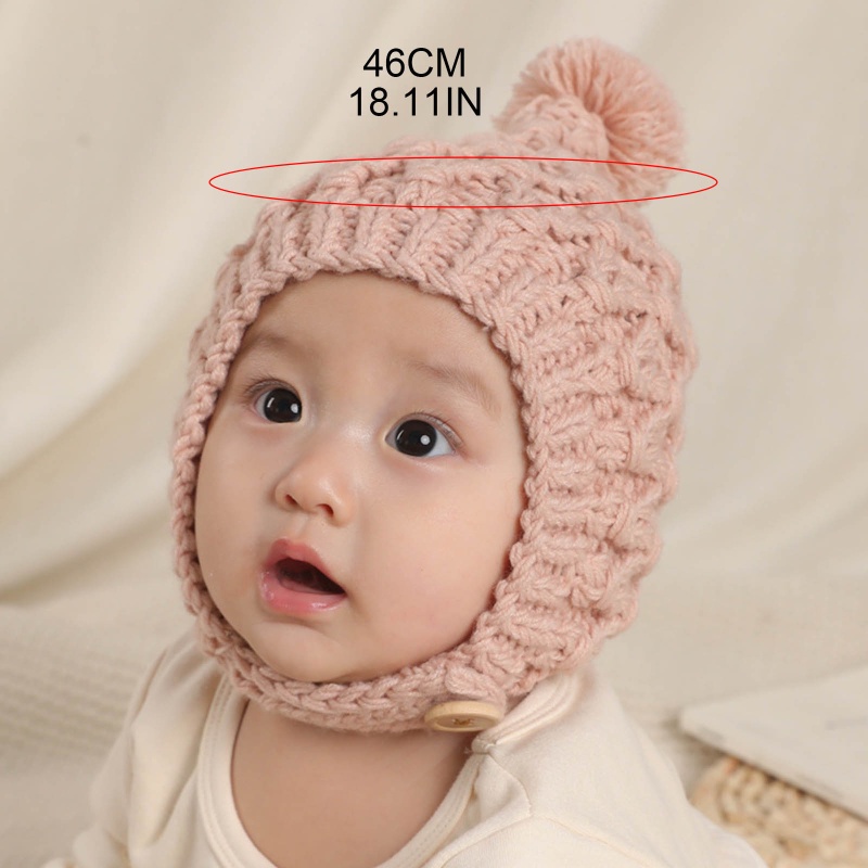 Mũ Len Beanie Mềm Mại Dày Dặn Giữ Ấm Tai Dễ Thương Cho Bé Sơ Sinh