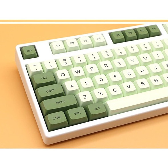 Bộ keycap XDA PBT Matcha Trà Xanh 125 nút in Dye-Sub Font chữ to ( hỗ trợ layout 61 64 87 104 108 Phím )