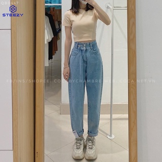 Quần jeans Baggy cạp cao 3 cúc mã 447