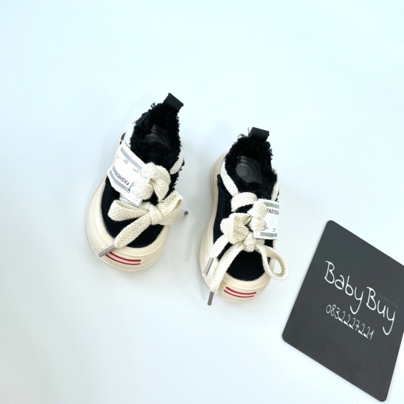 GIÀY CHO BÉ , GIÀY SNEAKER CHO BÉ , GIÀY TRẺ EM VẢI JEAN ĐEN MỀM (G22114)