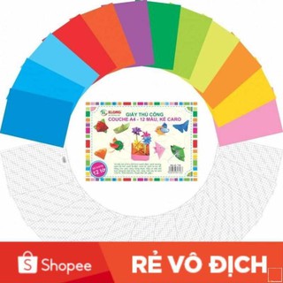 Giấy thủ công KLONG Couche A4 12 màu ; MS: 718