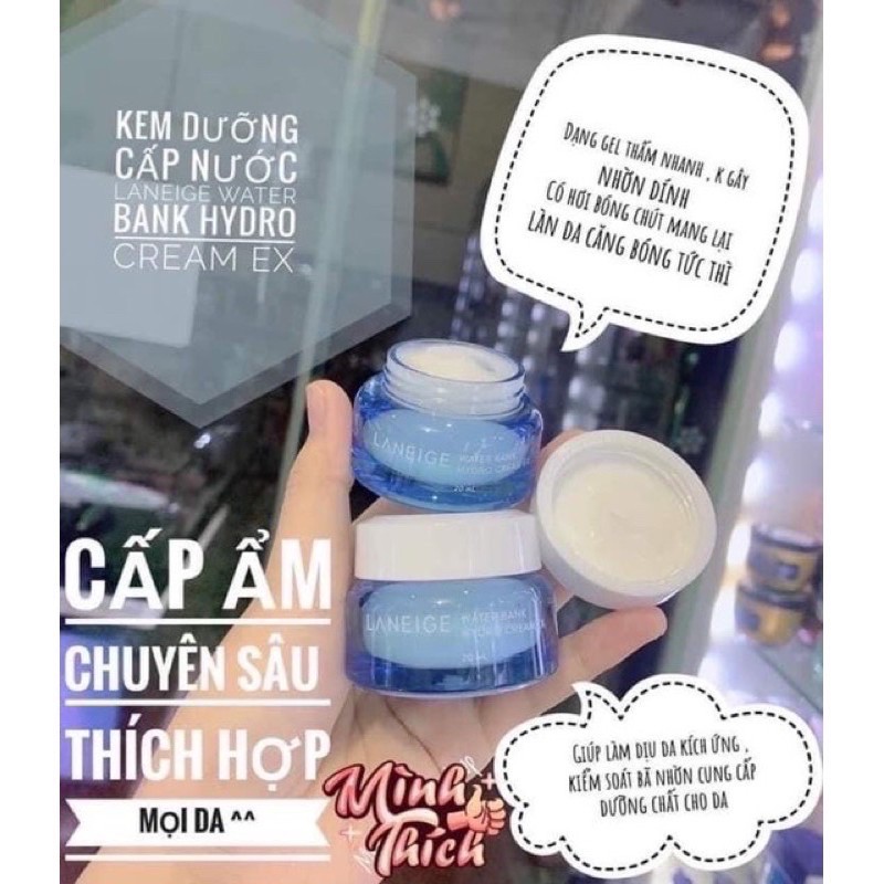 Kem Dưỡng Ẩm Và Cấp Nước Laneige Water Bank Hydro Cream EX Mini Size 20ml