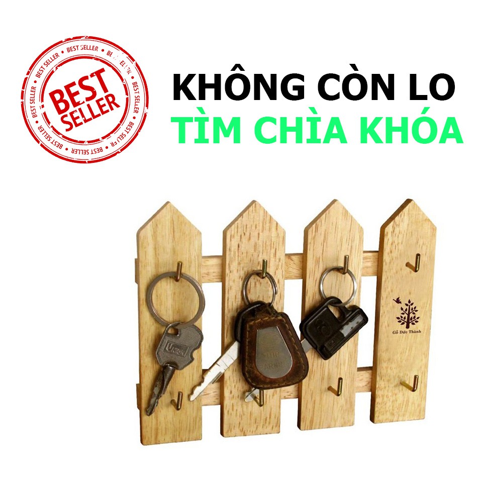 Hàng rào để chìa khóa 4 thanh gỗ- Giba