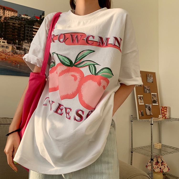 NRVP Áo Thun Mùa Hè Tay Cộc Oversize In Họa Tiết Phong Cách Hàn Quốc Cho Nam / Nữ