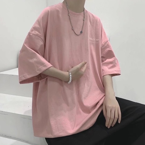 ♞AFF LIGA♞ Áo Thun Tay Ngắn Cổ Tròn Màu Trơn Dáng Rộng Phong Cách Hip Hop Thời Trang Mùa Hè Cho Nam