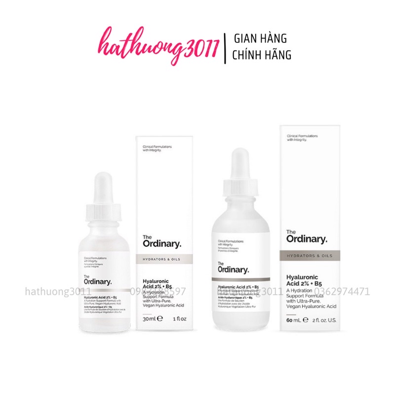 Cấp ẩm hồi phục Hyaluronic Acid 2% + B5 - The Ordinary