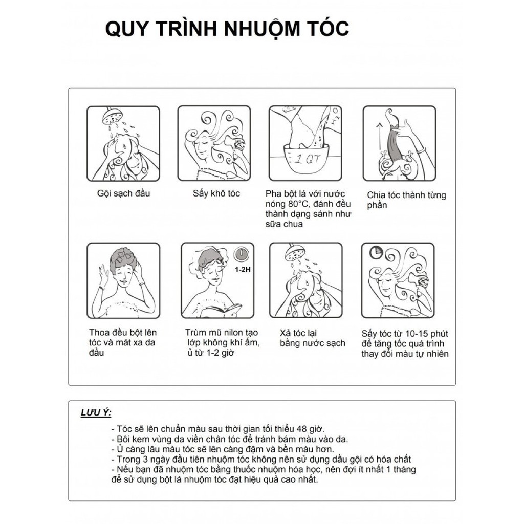 (KM cực HOT) Nhuộm tóc phủ bạc KIM 50g 100% tự nhiên từ bột lá Móng và lá Chàm (Tùy chọn nhuôm mầu NÂU hoặc ĐEN)