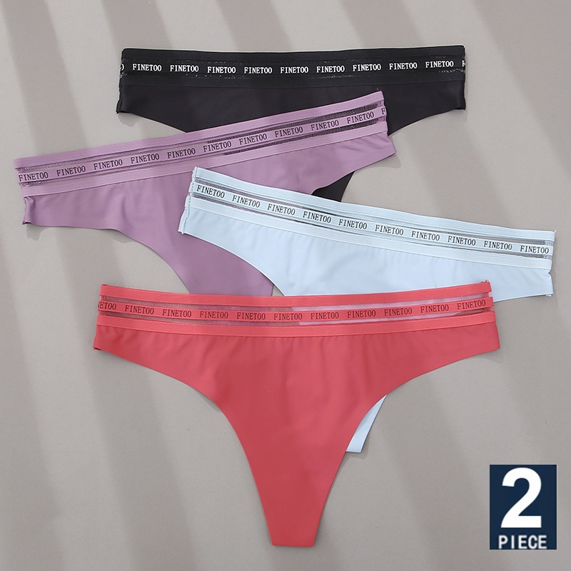2 Quần lót nữ Finetoo không đường may mềm mại in chữ size m-xl
