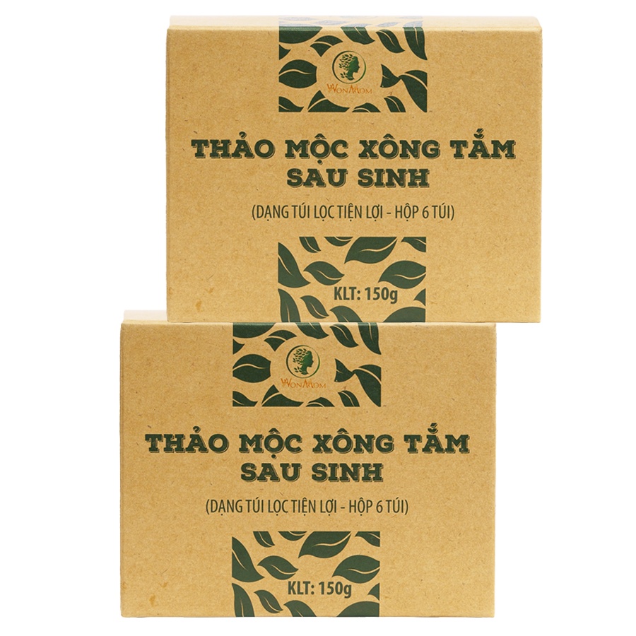 [ Giảm 35K - Đơn 339K ] Combo 2 hộp thảo mộc xông tắm sau sinh Wonmom 150Gr ( Loại mới: 6 Túi/Hộp )