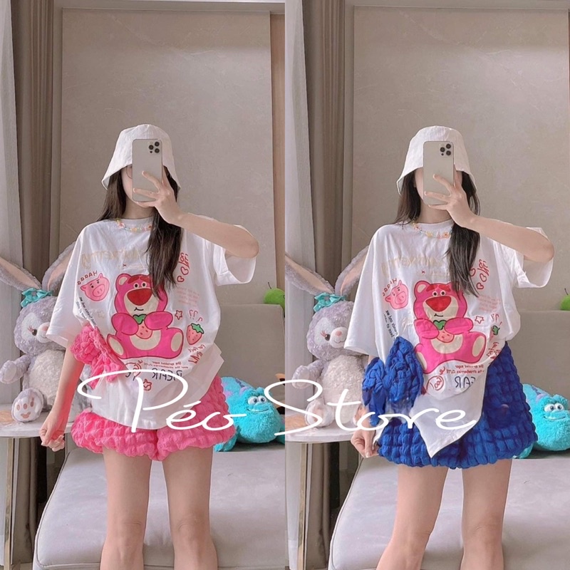Bộ đùi gấu dâu quần xốp siêu đẹp,hàng loại 1 chuẩn mẫu,có ảnh thật