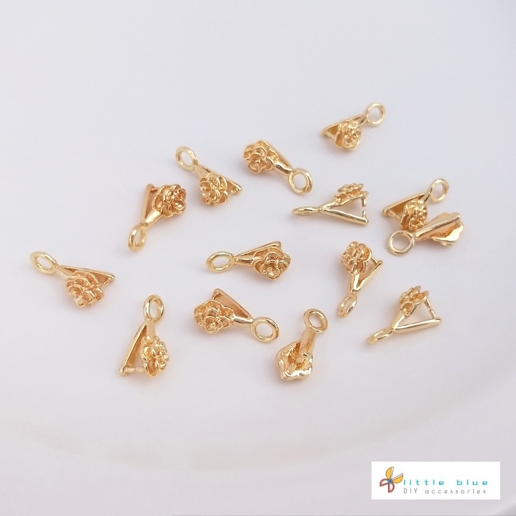 Dây Chuyền Mạ Vàng Hồng 14K Mặt Hình Bông Hoa Xinh Xắn Cho Nữ