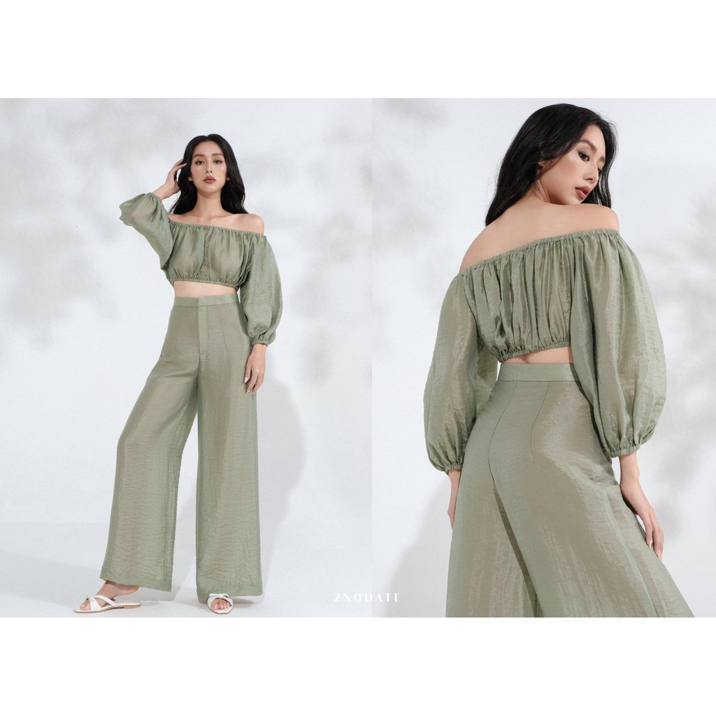 Áo croptop tay bồng 2NDDATE TOP028O