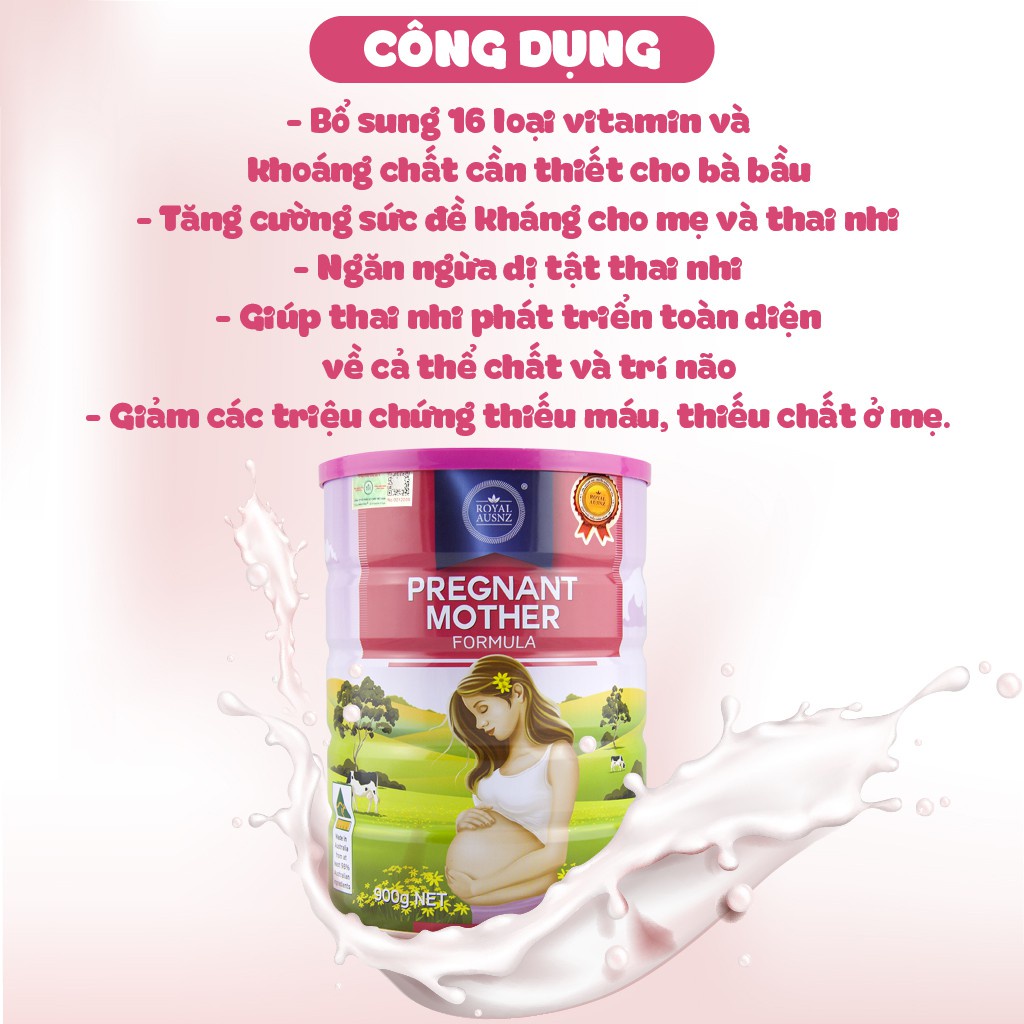 Combo 6 Hộp Sữa Bột Pregnant Mother Formula ROYAL AUSNZ Tăng Cường Sức Đề Kháng Cho Phụ Nữ Mang Thai 900g/Hộp