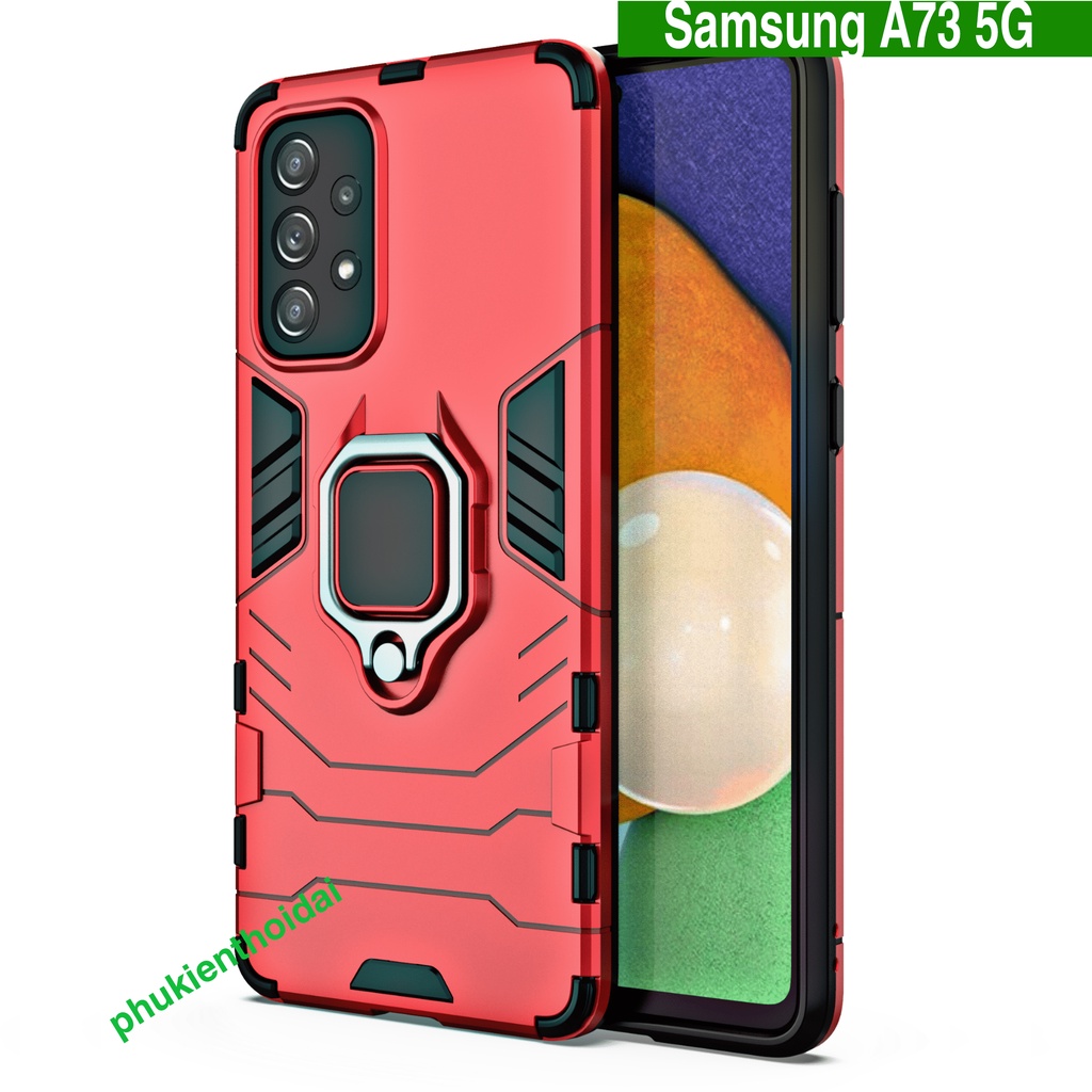 Ốp lưng Samsung A73 Iron Man Iring chống sốc giá đỡ mặt lưng kiêm nhẫn hút ô tô