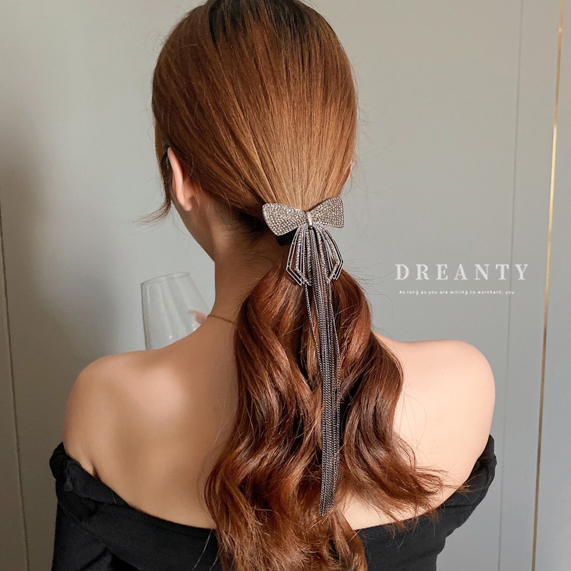 Kẹp Tóc Nơ Tua Rua Bằng Kim Loại Thời Trang Độc Đáo