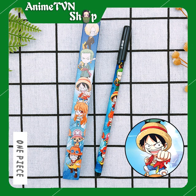 Bút Viết cao cấp Anime One piece (Đảo hải tặc) - Dạ bi mực đen kèm hộp in hình thân bút và hộp