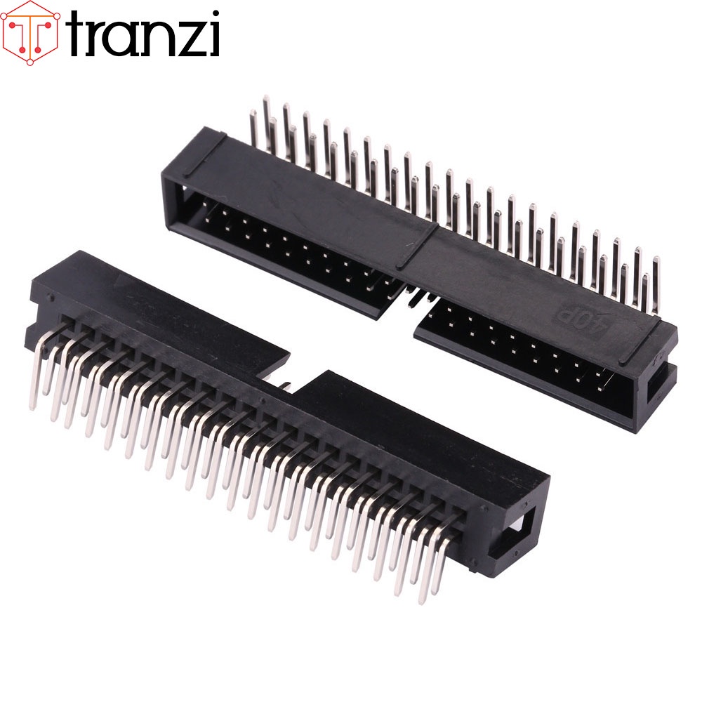 Giắc cắm header 2.54mm IDE IDC DC3 2x20P chân cắm cong đen - túi 5 cái