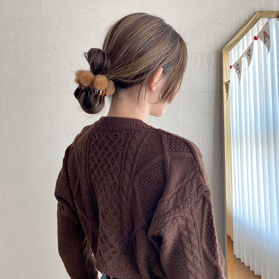 Kẹp Tóc HAIMEIKANG Hình Tổ Chim Phối Lông Thời Trang Mới Cho Nữ