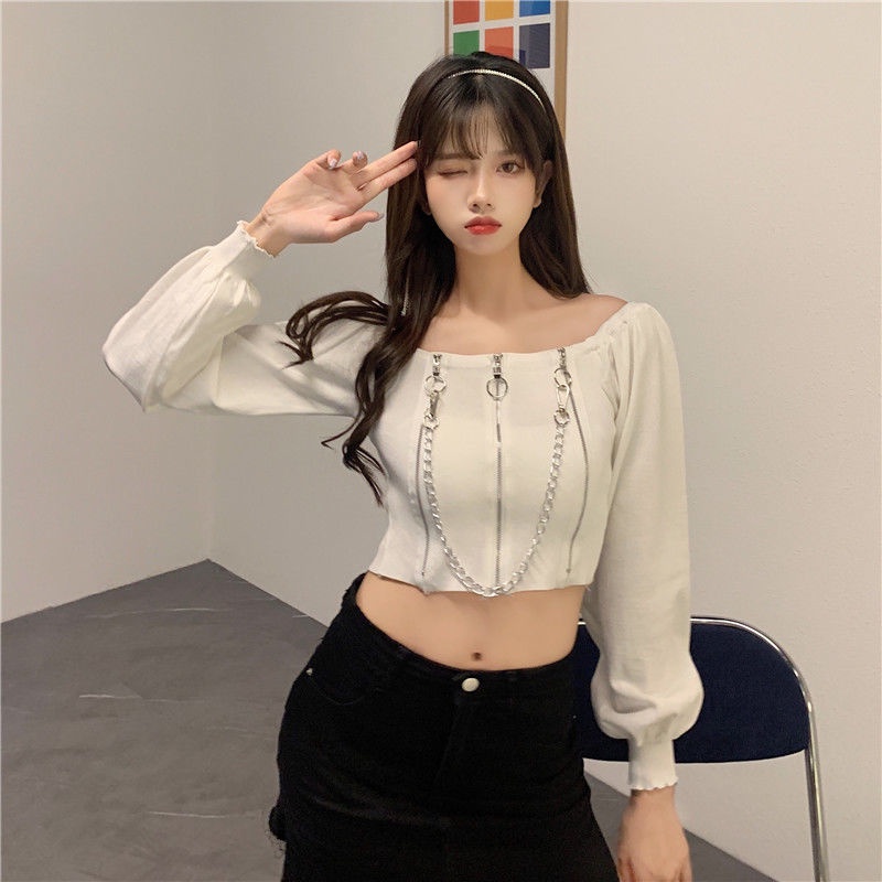 Áo Cardigan Dệt Kim Tay Dài Trễ Vai Màu Đen Phong Cách Retro Dành Cho Nữ