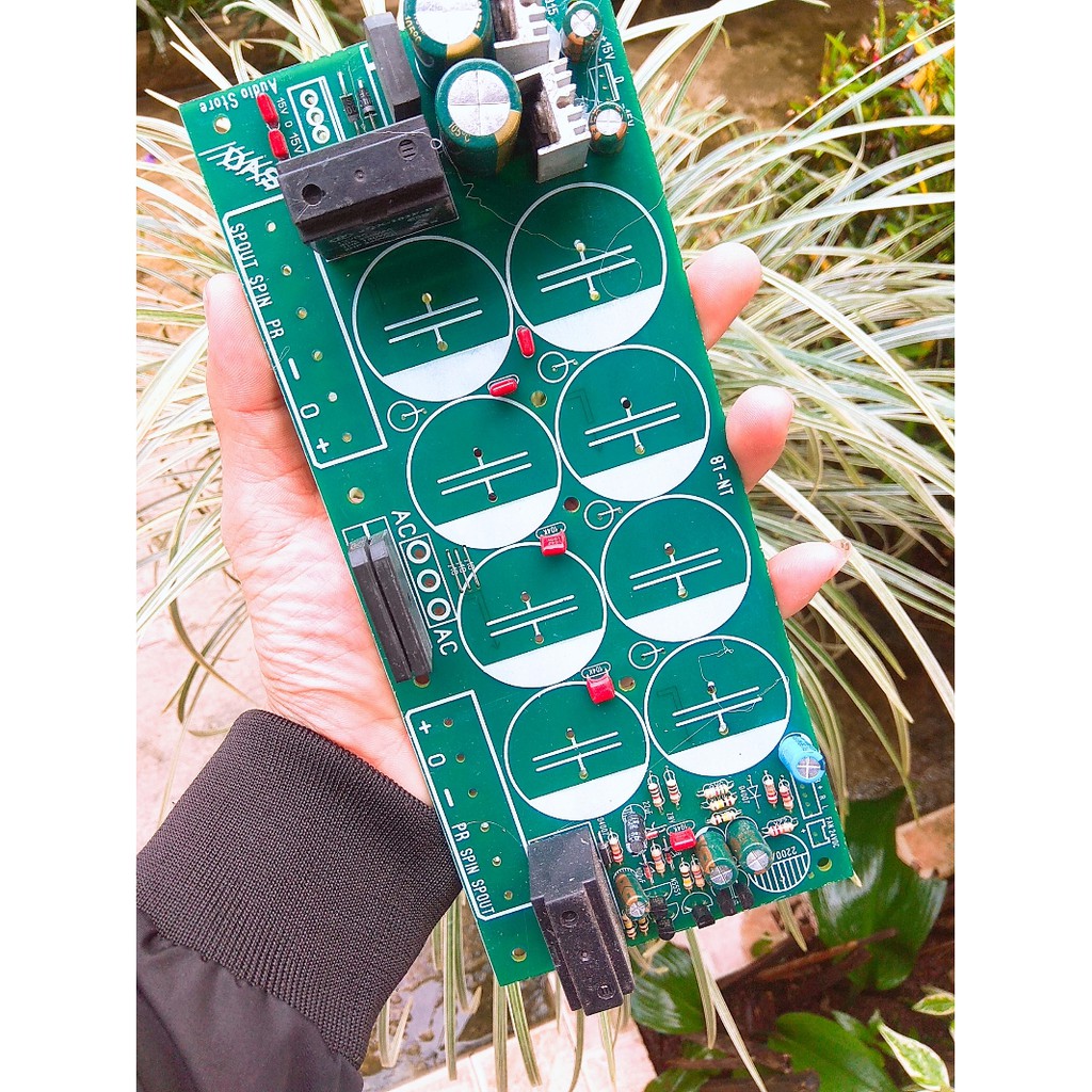 Bo mạch nguồn 8 Tụ có bảo vệ loa - 2 ngõ tăng phô